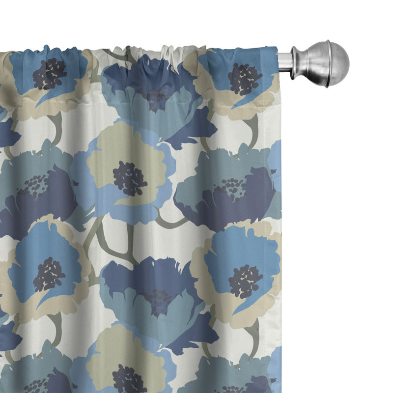 Floral Semi-Sheer Rod Pocket Sliding Panel, 28" x 95"