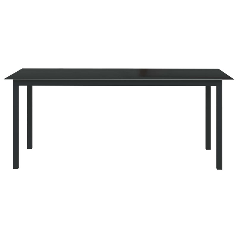 Faizon Rectangular Metal Outdoor Dining Table , cm W 90cm cm D, 74cm H x 190cm W x 90cm D, Matte Black 