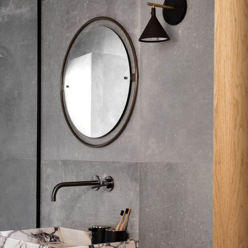 Nimbus Engineered Wood Mirror, 23.6" x 23.6", Bronzed Brass