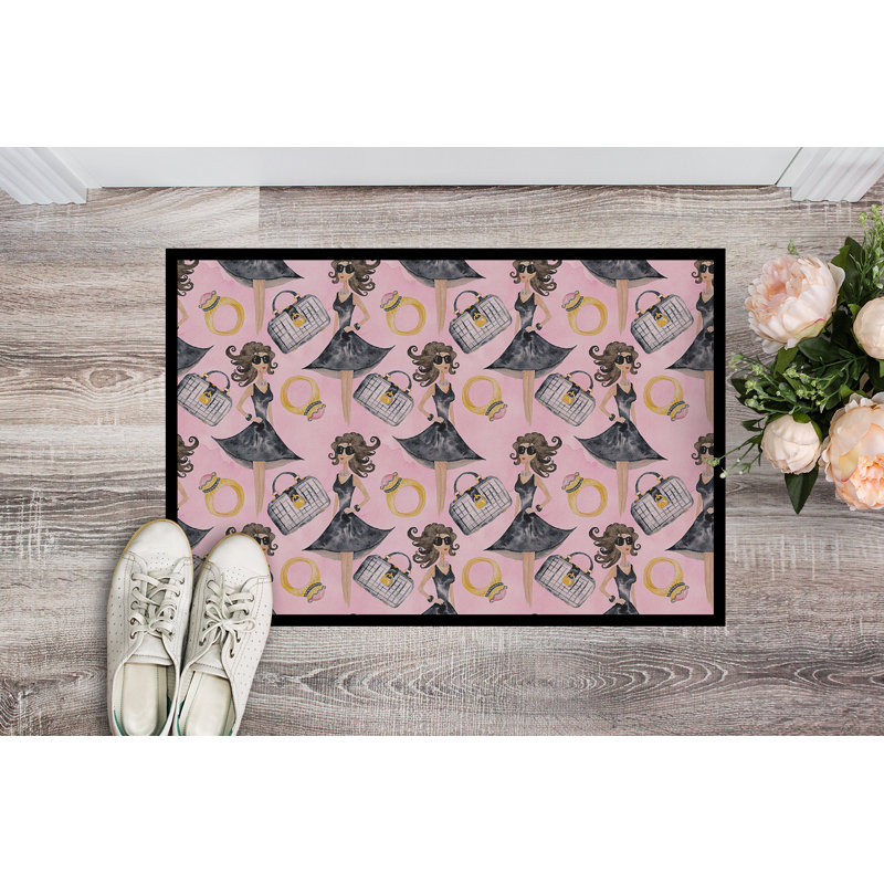 Tapis de porte d’extérieur anti-dérapant mode diva Belinda, H 0,25 po x l 27 po x P 18 po