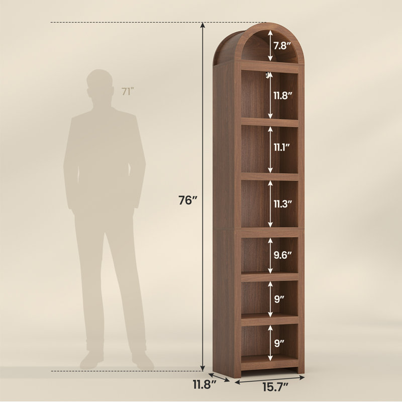 Bibliothèque 76 po Tall, Brown