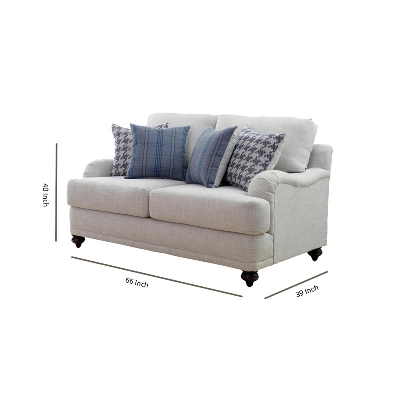 Ahron Loveseat, Light Gray Fabric