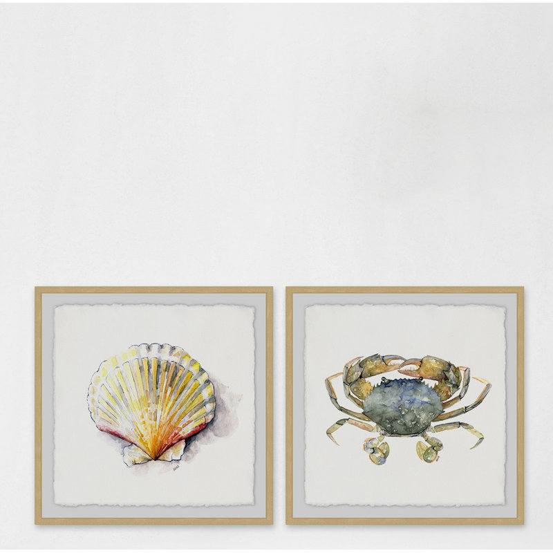 «Partners for Life Diptych», ensemble de 2 reproductions de peintures à l'aquarelle encadrées, H 32 po x l 32 po x P 1,5 po