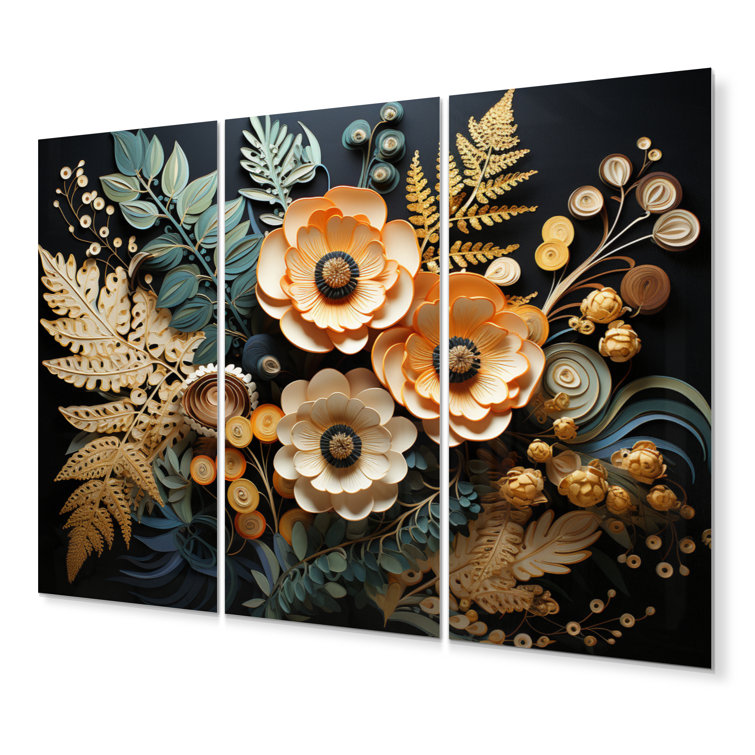 DesignArt Ferns Copper Elegance III Plants & Flowers Wall Decor on