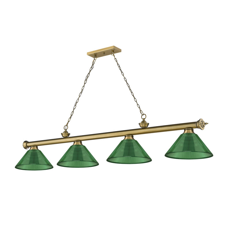 Billard 4 lumières Annaleisa, Vert, Brun