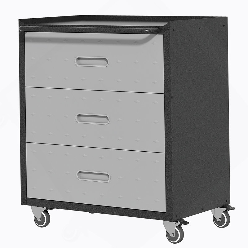 Heavy-Duty Metal Storage Cabinet With Wheels -Tool Cabinet  Garage, Office, And Home Organizer Solutions,