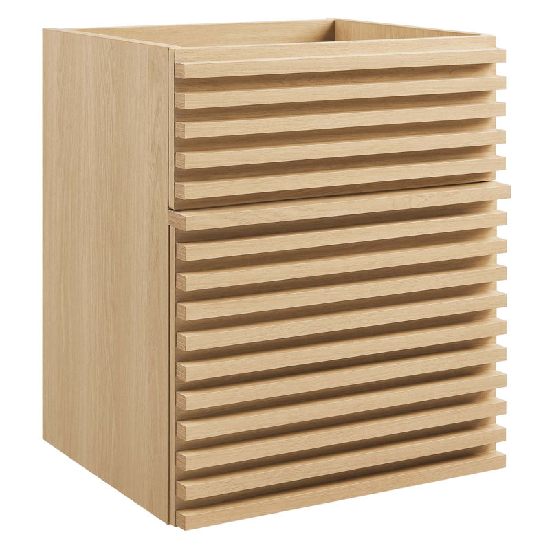 Base de meuble-lavabo mural simple 18 po Render, Chêne