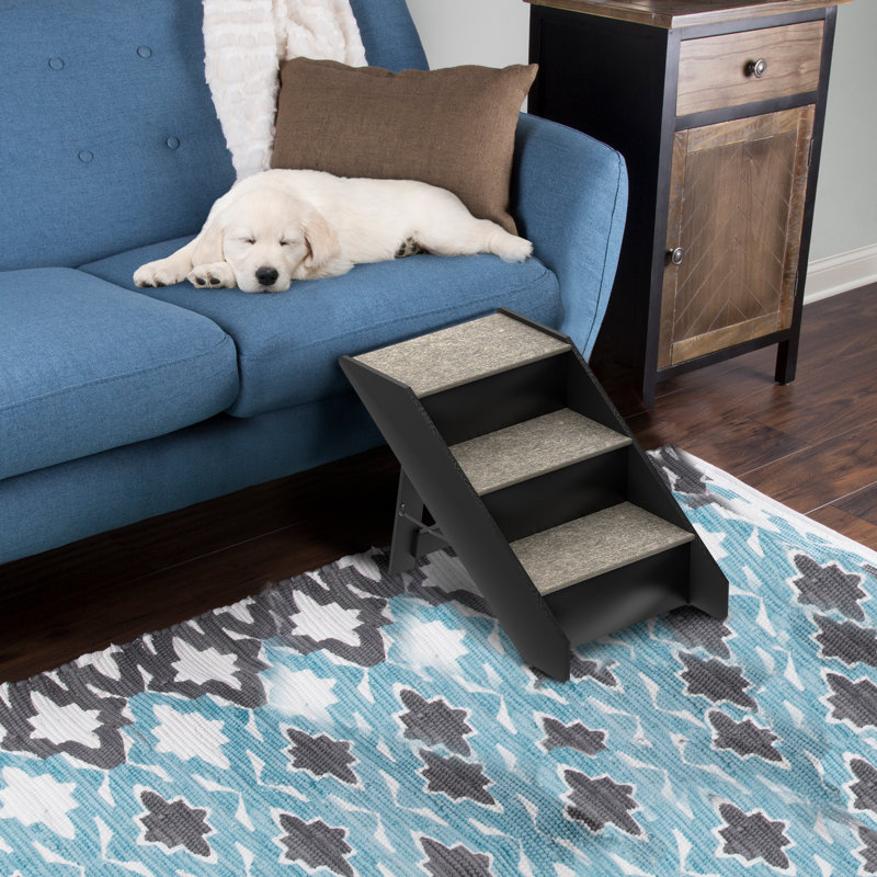 Escalier pour animal 3 marches antidérapant pliable PETMAker, Gris foncé