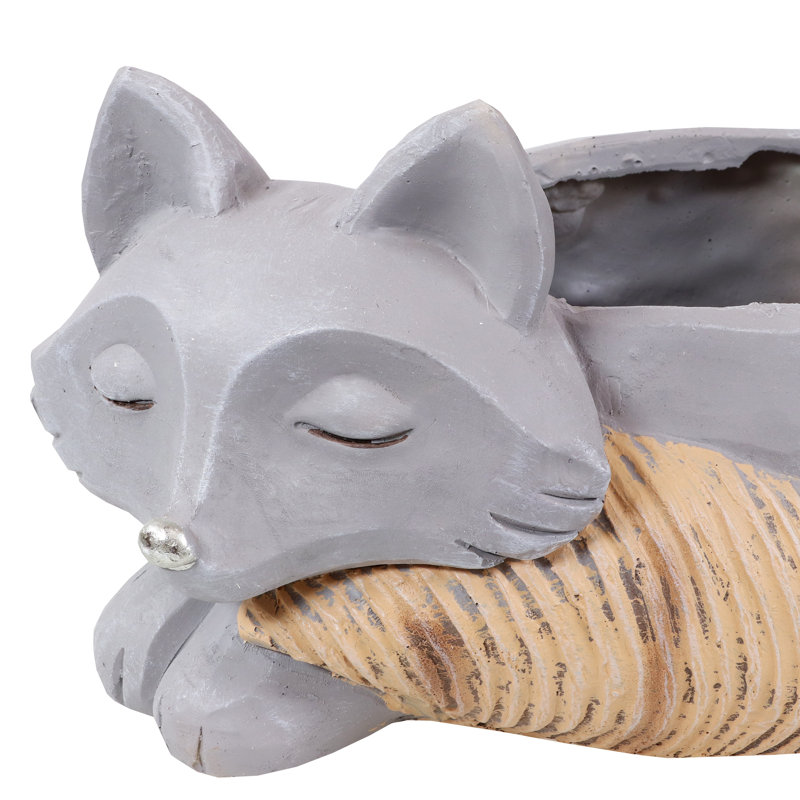 Toppino Fox Gray Ceramic Indoor Planter Pot - 12" x 7" x 8"