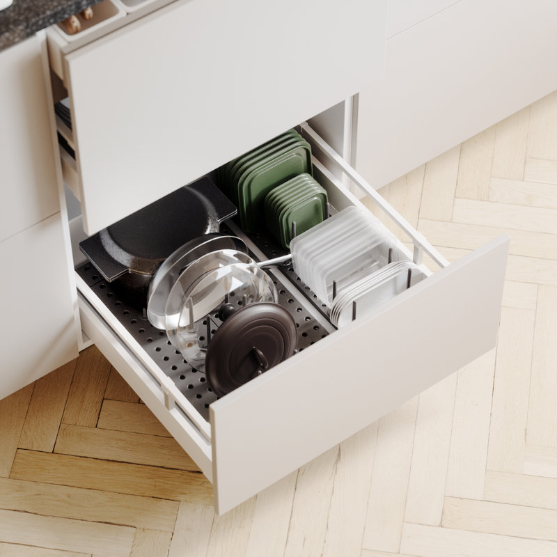 Charcoal Adjustable 2-Piece Drawer Organizer Set