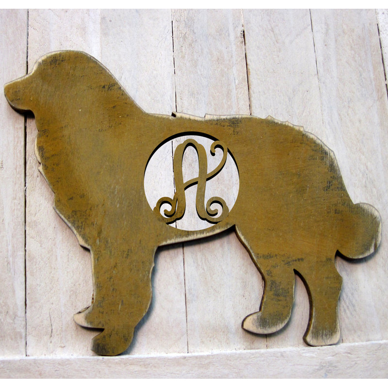 Décoration murale à forme de bois à lettres uniques dog rustique, B