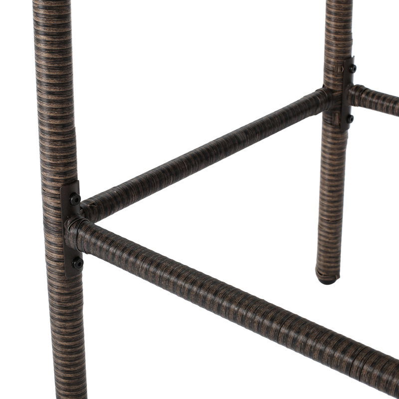 Tabouret d'extérieur moderne - Métal robuste et résistant pour l'extérieur, Brun