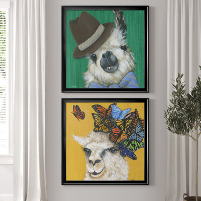 Llama Gentleman - ensemble de 2 reproductions d'art graphique