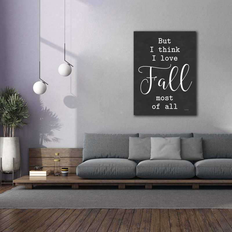Toile épique «I Love Fall Most Of All» par Lettred and Lined, 40 po x 54 po