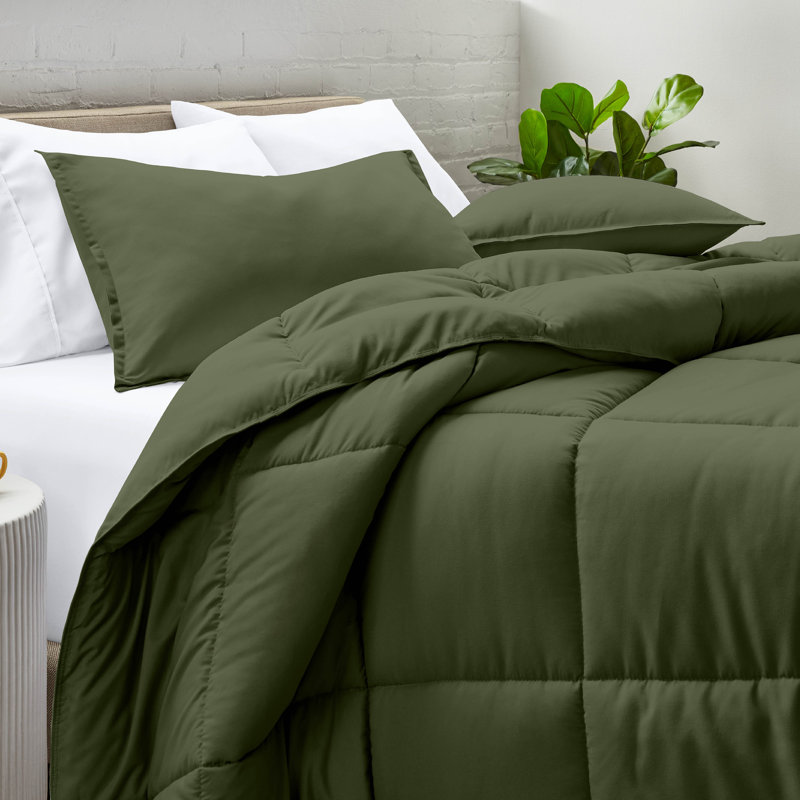 Ensemble d'édredon ultra-doux toutes saisons, Cyprès, Édredon pour très grand lit + 2 très grandes ta