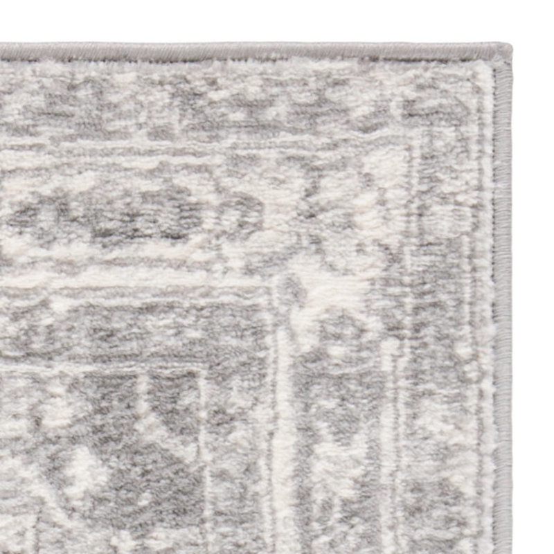 Tapis oriental crème / gris Llana, Carré 8 pi