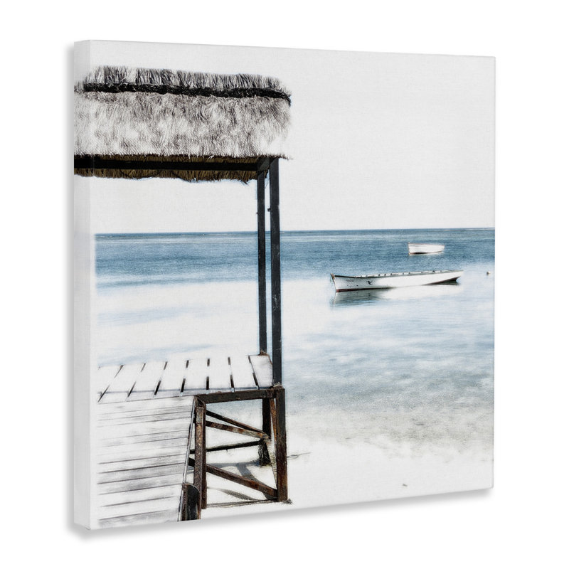 Toile Calm Waters Beach Coast, design par Noah Bay, H 17 po x l 17 po