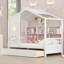 Lit simple en bois avec 2 tiroirs, lit pour enfant avec tablette de rangement, gris-115900855