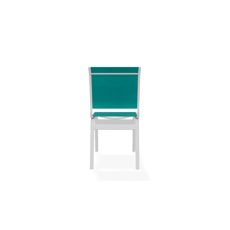 Chaise d'appoint de salle à manger Hiraku, Blanc texturé, Aigue-marine