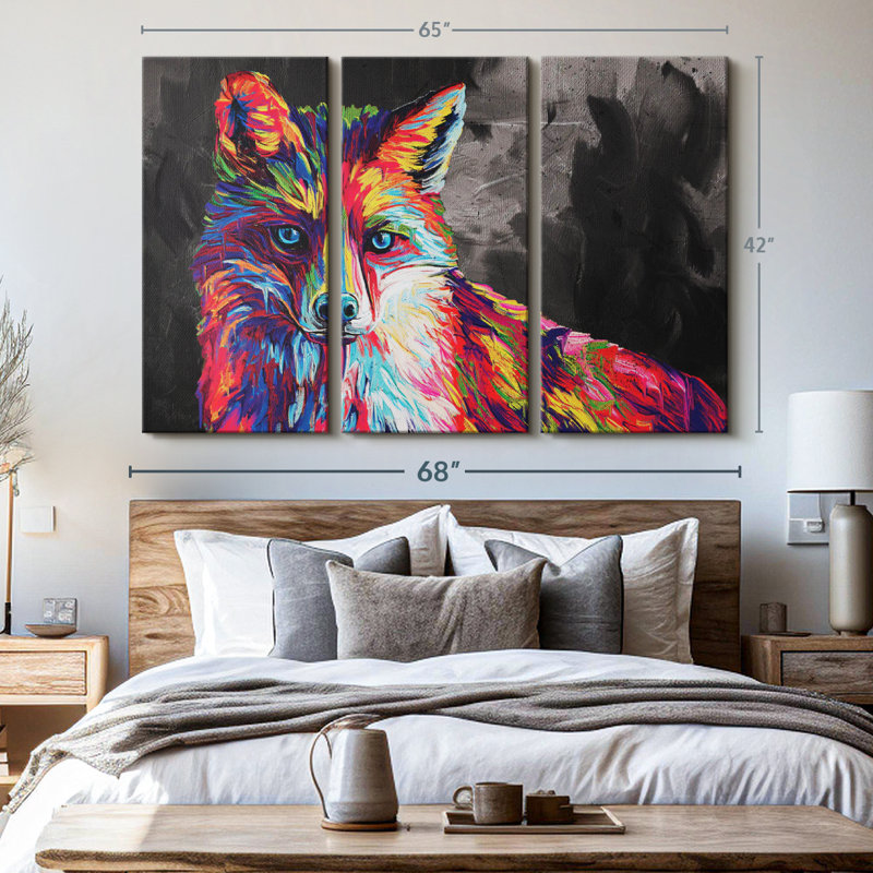 «Fox Abstract Color» sur toile, H 42 po x l 65 po x P 1,25 po