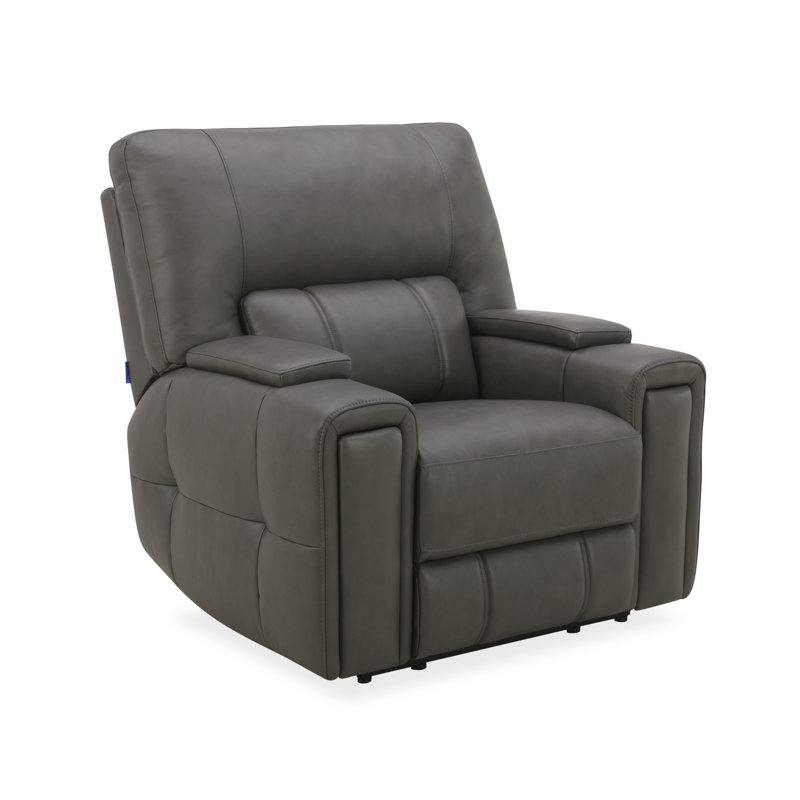 Harrison Leather Triple Power zero clearance recliner  Recliner, Butternut