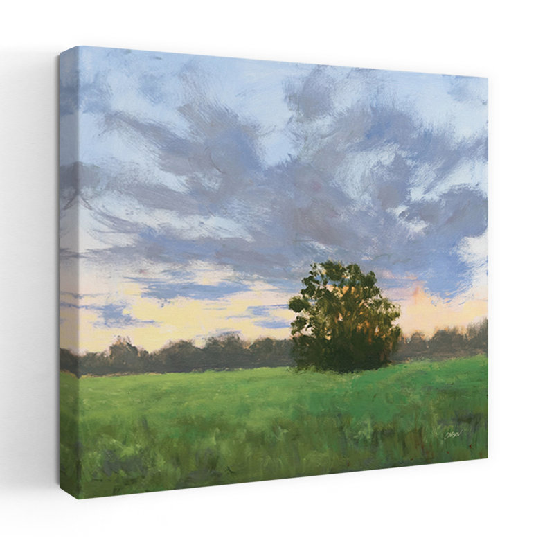 Contemporary Art Abstract Contemporary Landscape Sunset Art 1 Piece Wrapped Canvas Wall Art, 60.96 cm H x 60.96 cm W