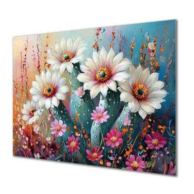 «White Pink Cactus Beauty - Cactus», impression sur toile