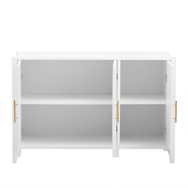 Buffet 48 "avec 3 portes ondulées, Blanc