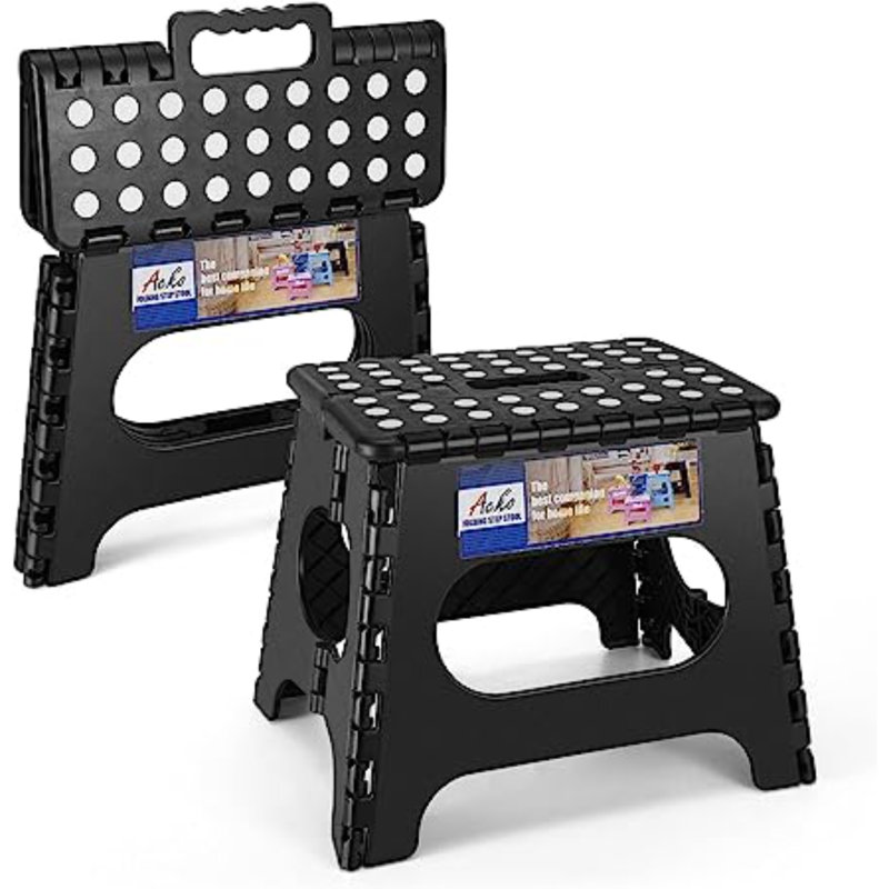 Akemi Black Foldable Step Stool