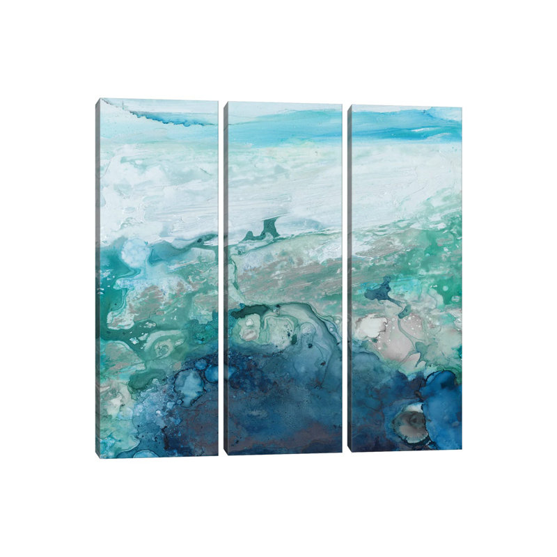Monde sous les vagues - ensemble d'art mural sur toile tendue (ensemble de 3)