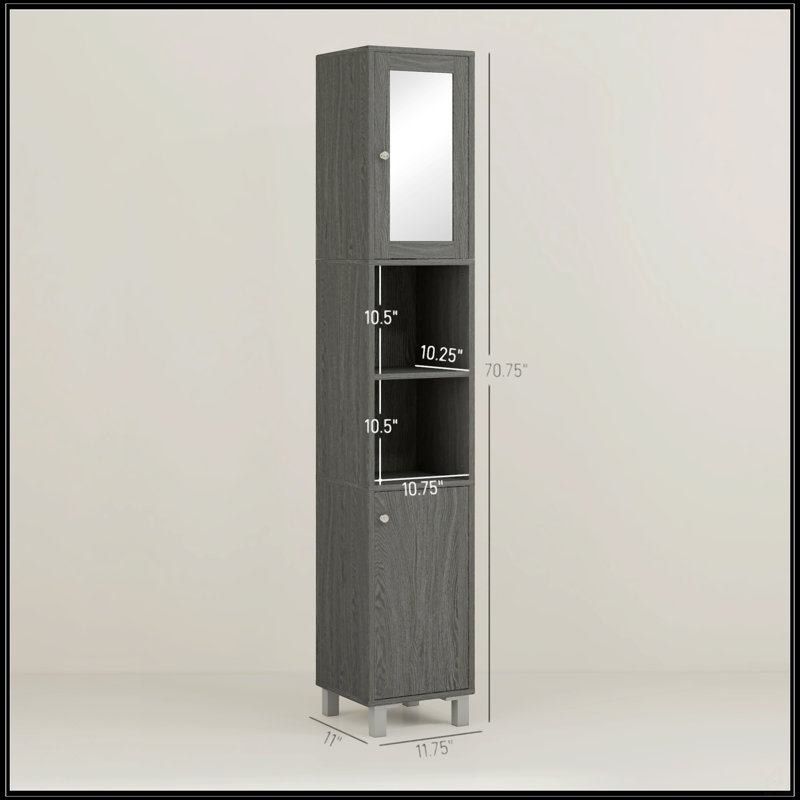 Armoire de rangement haute avec miroir Kleankin