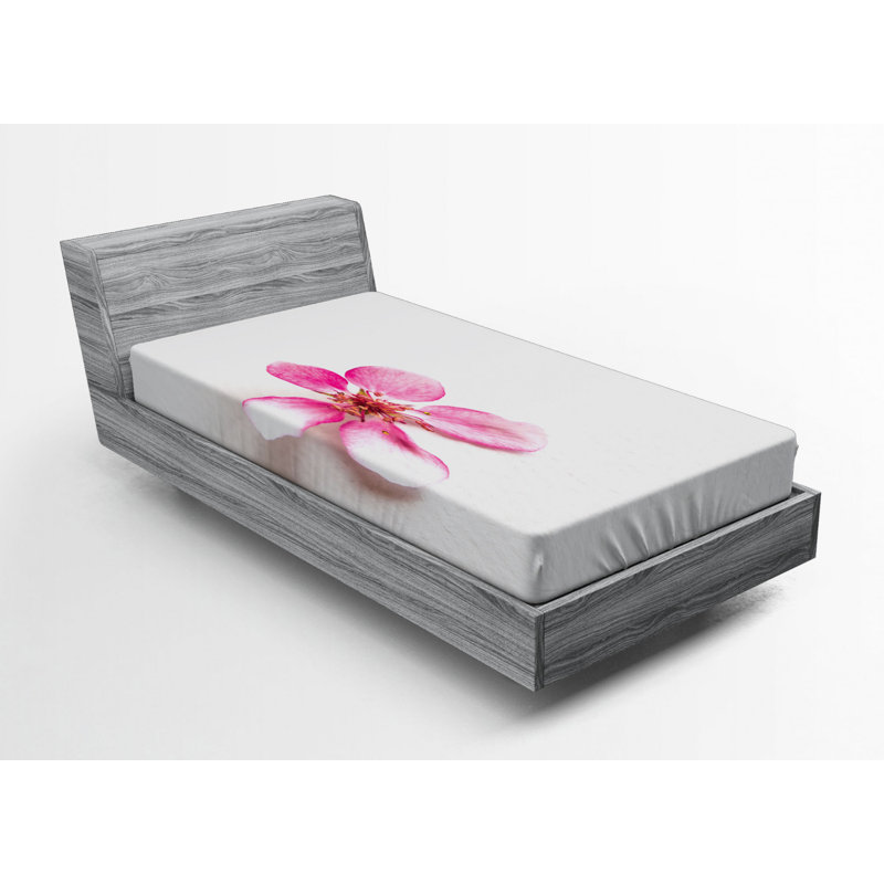 Microfiber Floral Fitted Sheet, Twin Fitted Sheet