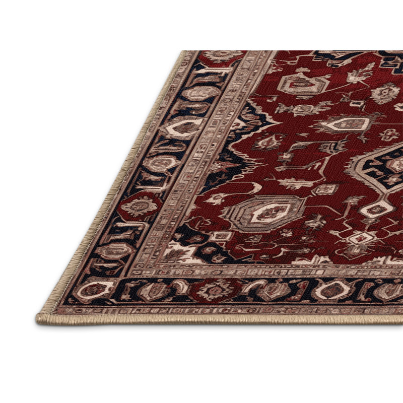 Tapis brun lavable à la machine, Rond 5 pi
