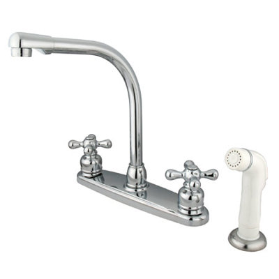 Robinet de cuisine à poignée double avec jet latéral Victorian