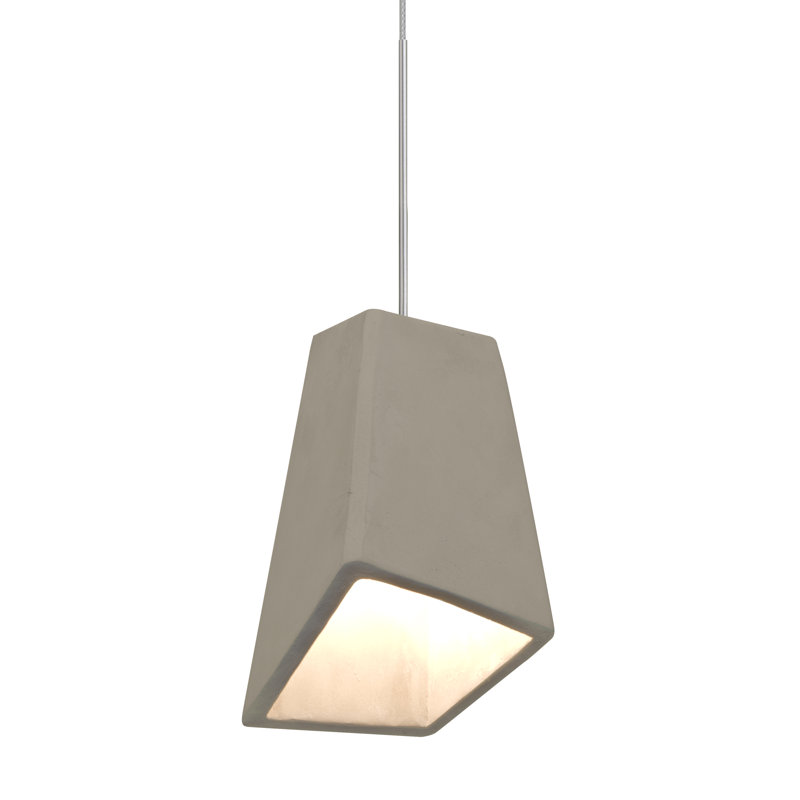 Luminaire suspendu géométrique 1 lumières simple, Nickel satiné, Brun clair