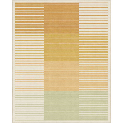 Tapis tissé à plat jaune Kehr Modern