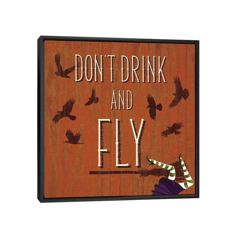 «Don't Drink and Fly» par 5by5collective - Impression sur toile tendue sur châssis, H 18 po x l 18 po x P 1,5 po