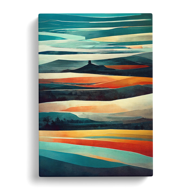 Meadow Landscape Abstract No.1 - Wrapped Canvas Print, 50cm H x 35cm W x 3cm D