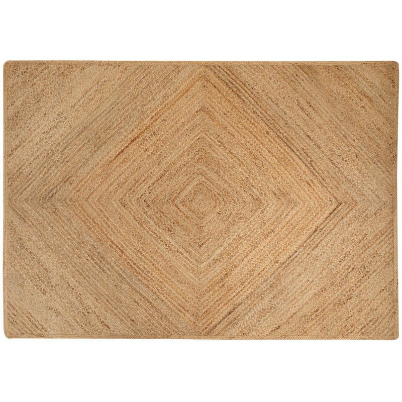 Allanna Geometric Shapes Jute / Sisal Braided Area Rug, Rectangle 120 x 170cm