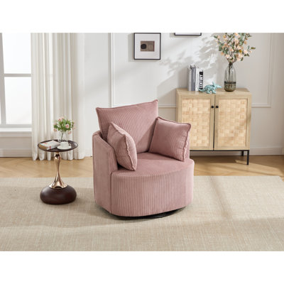 Chaise pivotante rembourrée en velours côtelé