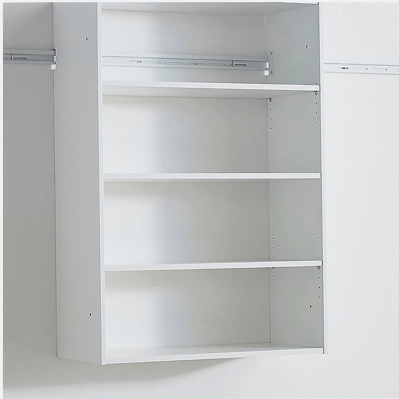 Devi White Wall Mounted Wood Closet System, White