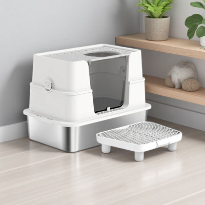 Litière pour chat, poubelle en acier inoxydable, poubelle pour chat