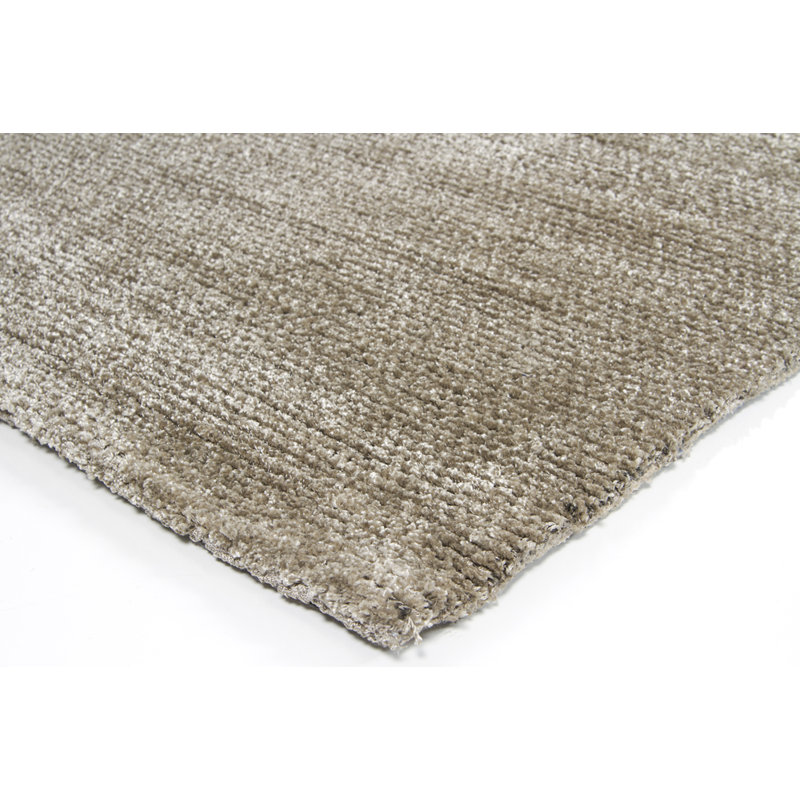 Gilberte Authentic Hand-Woven Handmade Tan Modern Solid Soft Textured Polyester Area Rug, 2' x 3'