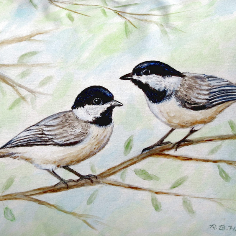  Coussin extérieur d'extérieur Chickadees, 20 po x 24 po