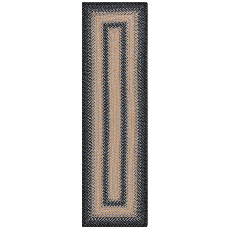Tapis d'intérieur / extérieur géométrique tissé à la main Georgina, Tapis de couloir 2 pi 3 po x 14 pi