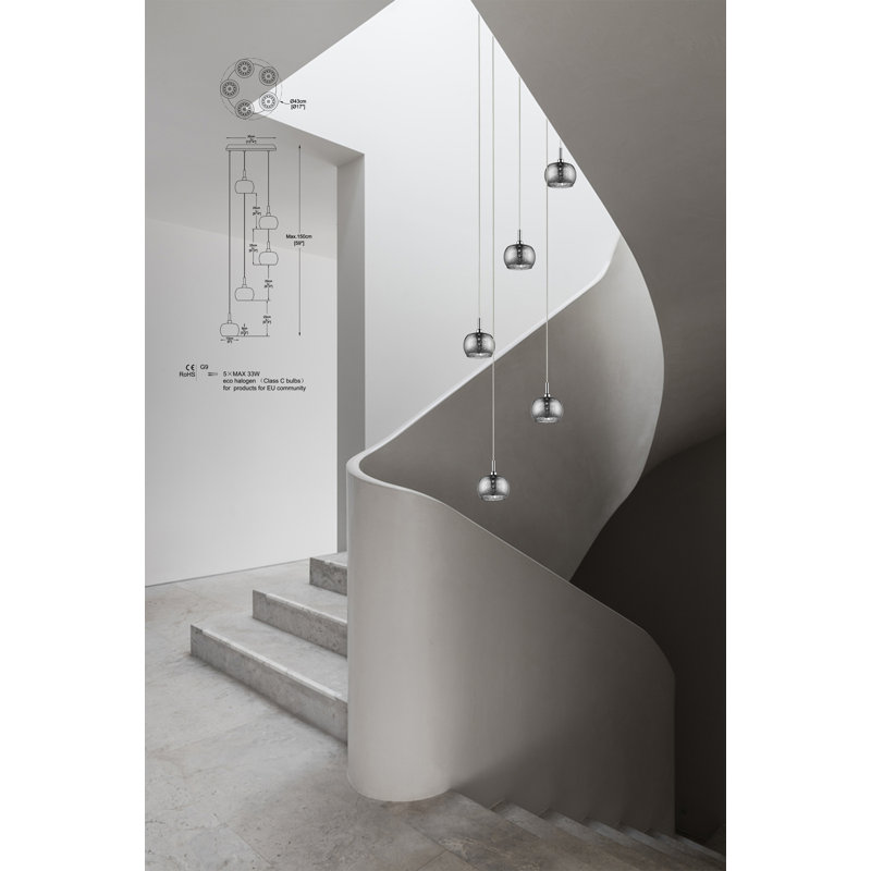 Bia 5 - Light Chrome Cluster Pendant