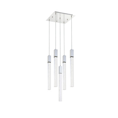 Luminaire suspendu rectangulaire à 5 lumières Aliha
