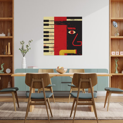 «Jazz Piano Face», reproduction d'art géométrique abstraite
