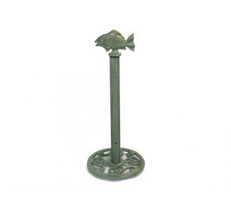 Porte-papier hygiénique sur pied poisson, Bronze