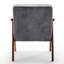 Chaise recouverte de velours avec une silhouette emblématique de style Mid-Century, structure en bois stable et revêtement doux-1810161163